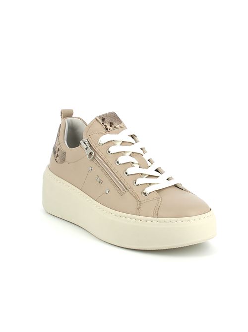 sneakers da donna in pelle beige NERO GIARDINI | I308460D728